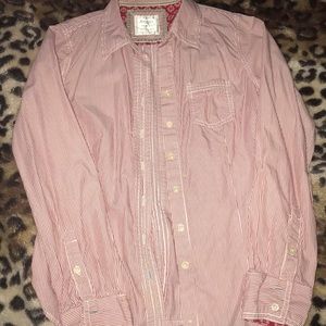 Red/white button down shirt